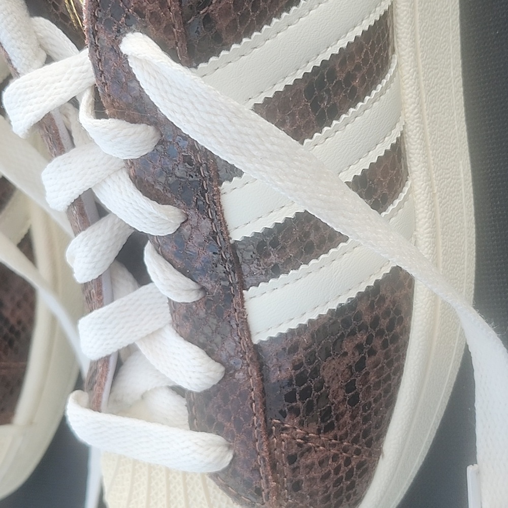 Adidas Superstar II Athletic Shoe Size 6 EUC Brown/Cream/Alumina Brown Snakeskin - Picture 5 of 16